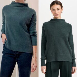 Vince Dark Green Cashmere Mock Neck - Size S